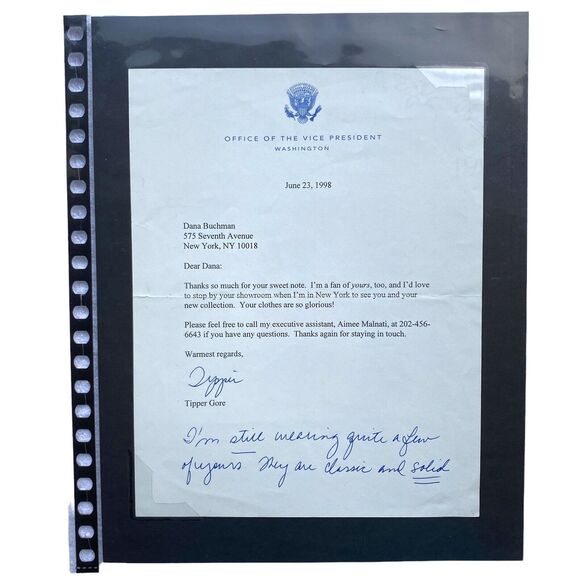BILL CLINTON & AL GORE Era - Signed White House Note w Tipper Gore Signature - Picture 1 of 4